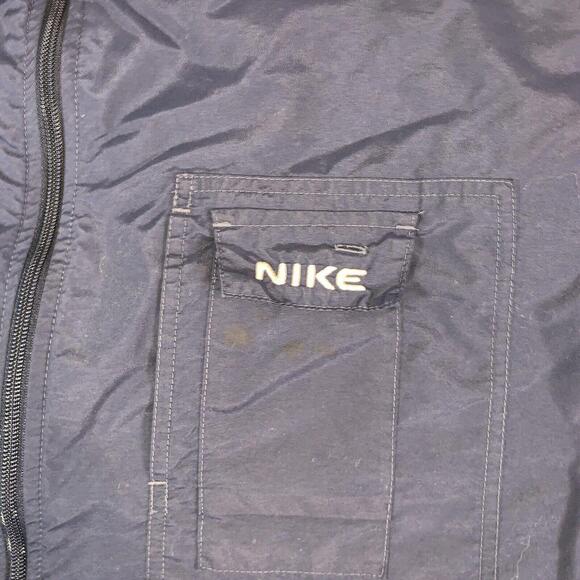 Vintage Nike Jacket Mens 2XL Blue Lined Full Zip 90s Gray Tag Y2K Street‎ Wear - Picture 9 of 16